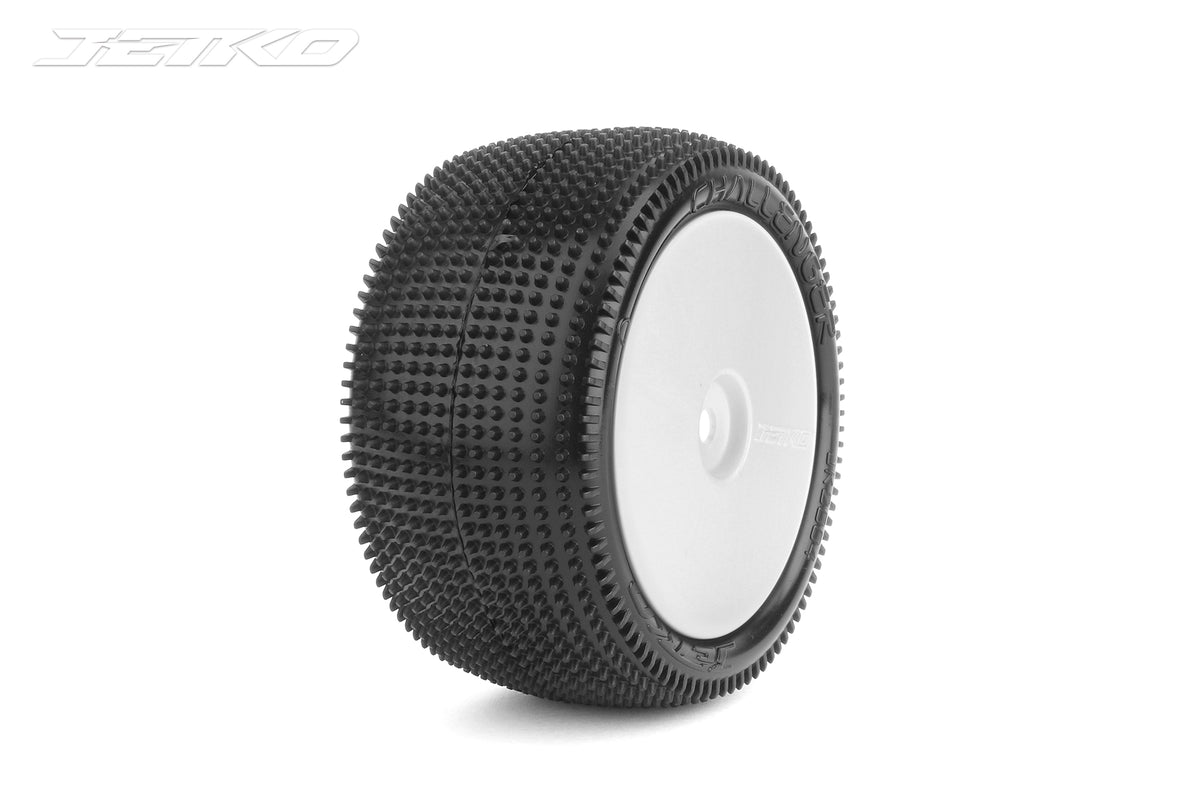 Jetko Challenger 1:10 Buggy 2.2 Rear Tyres EOS Yellow White Wheels(2)