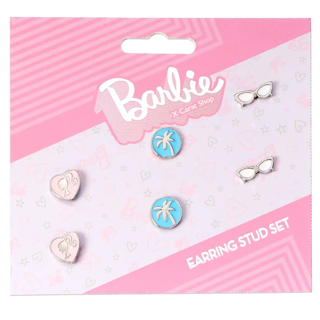 3 stud earrings - Barbie