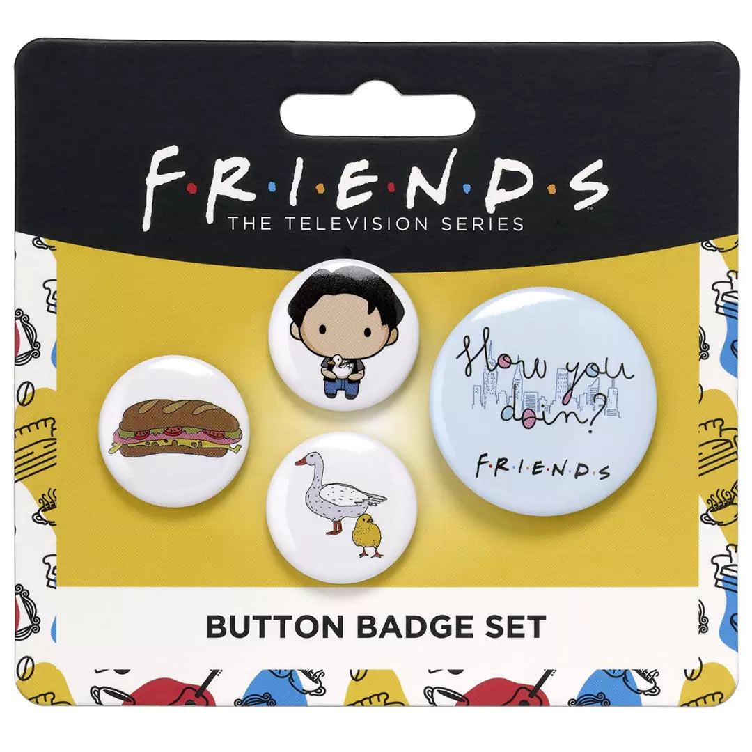 Joey 4 Button Badge Set - Friends