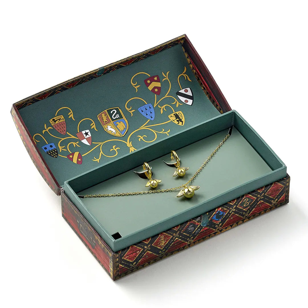Quidditch earrings and necklace gift set
