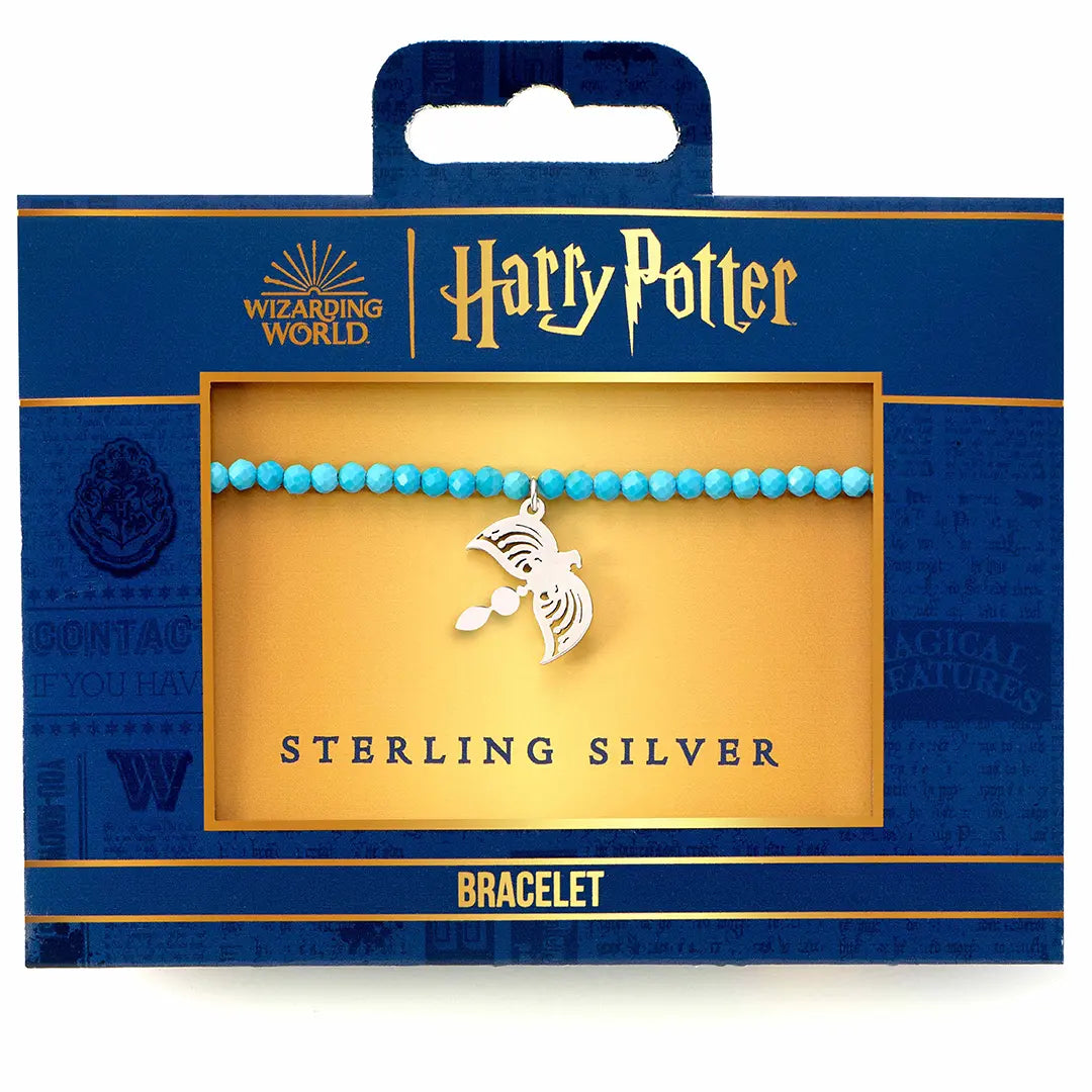 Sterling silver Ravenclaw Diadem Charm blue crystal bracelet - Harry Potter
