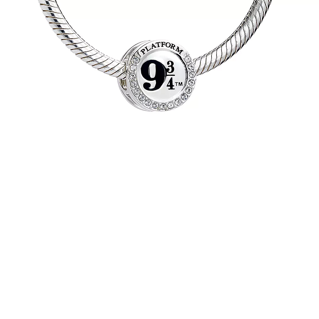 Sterling Silver Platform 9 3/4 Spacer Bead embellished with Crystals - Harry Potter