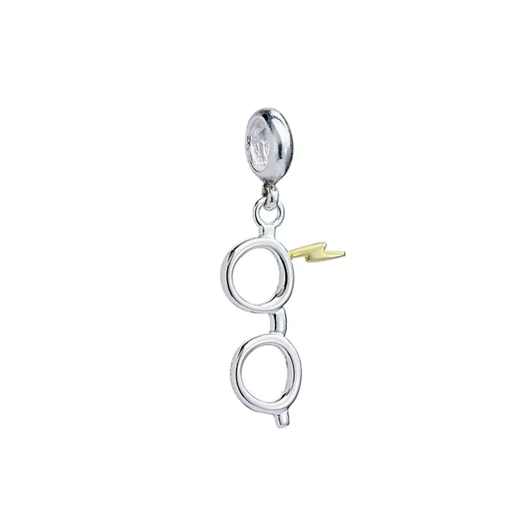 Sterling Silver Lightning Bolt & Glasses Slider Charm - Harry Potter