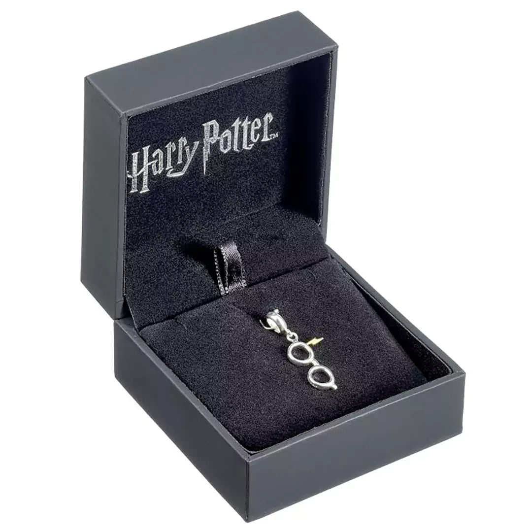 Sterling Silver Lightning Bolt & Glasses Slider Charm - Harry Potter