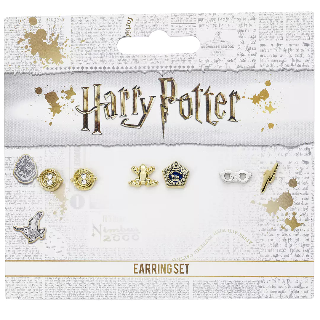 Official Harry Potter stud earring set - Time turners, choc frog