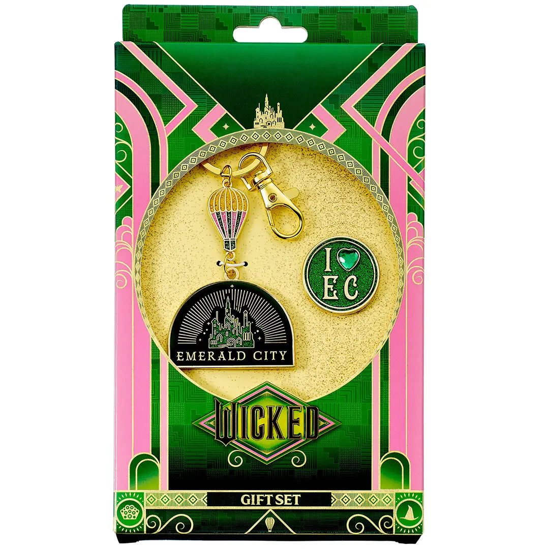 Emerald City Hot air Balloon Keyring & Pin badge - Wicked