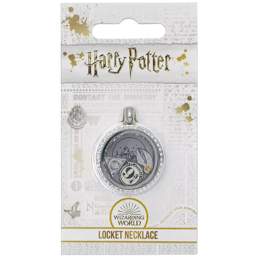 Floating Charm Locket Necklace with 3 charms - Harry Potter