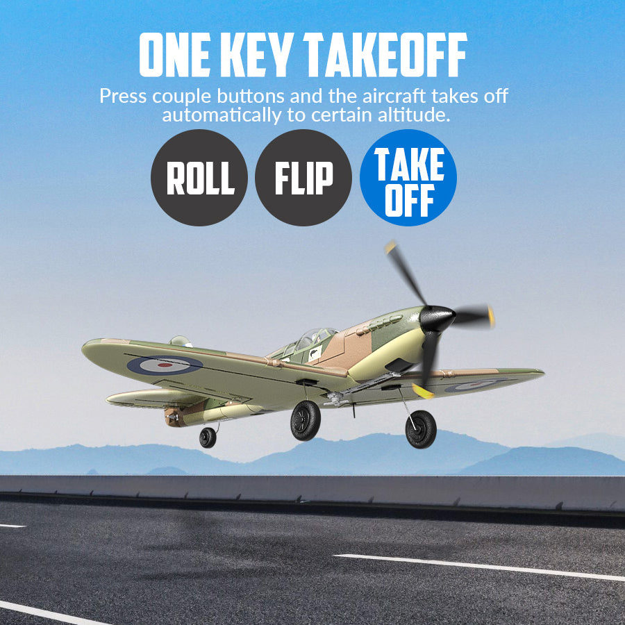 Spitfire 4CH Gyro 400mm RTF - Remote-controlled plane from World War 2