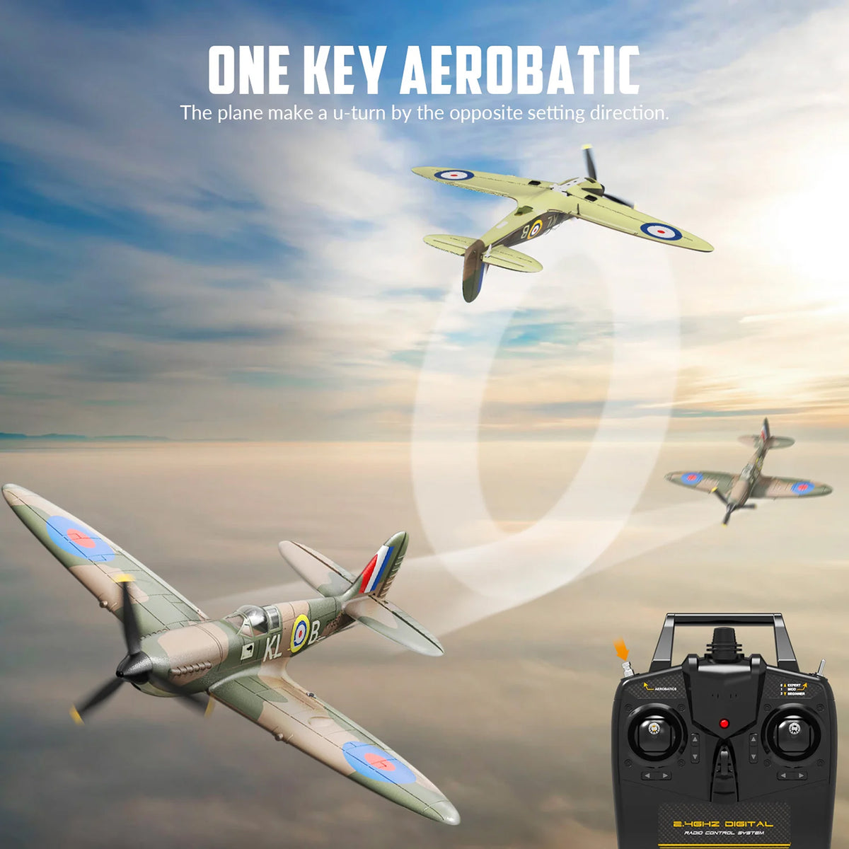 Spitfire 4CH Gyro 400mm RTF - Remote-controlled plane from World War 2