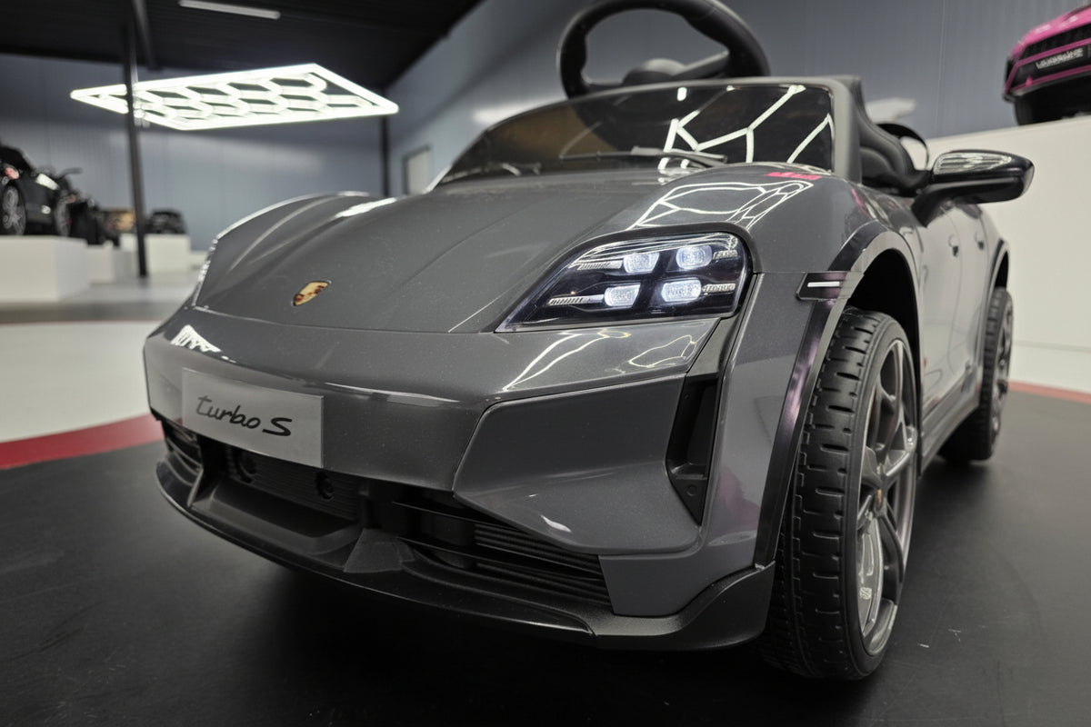 Porsche Taycan 12V electric car for kids – 1 seat, grey
