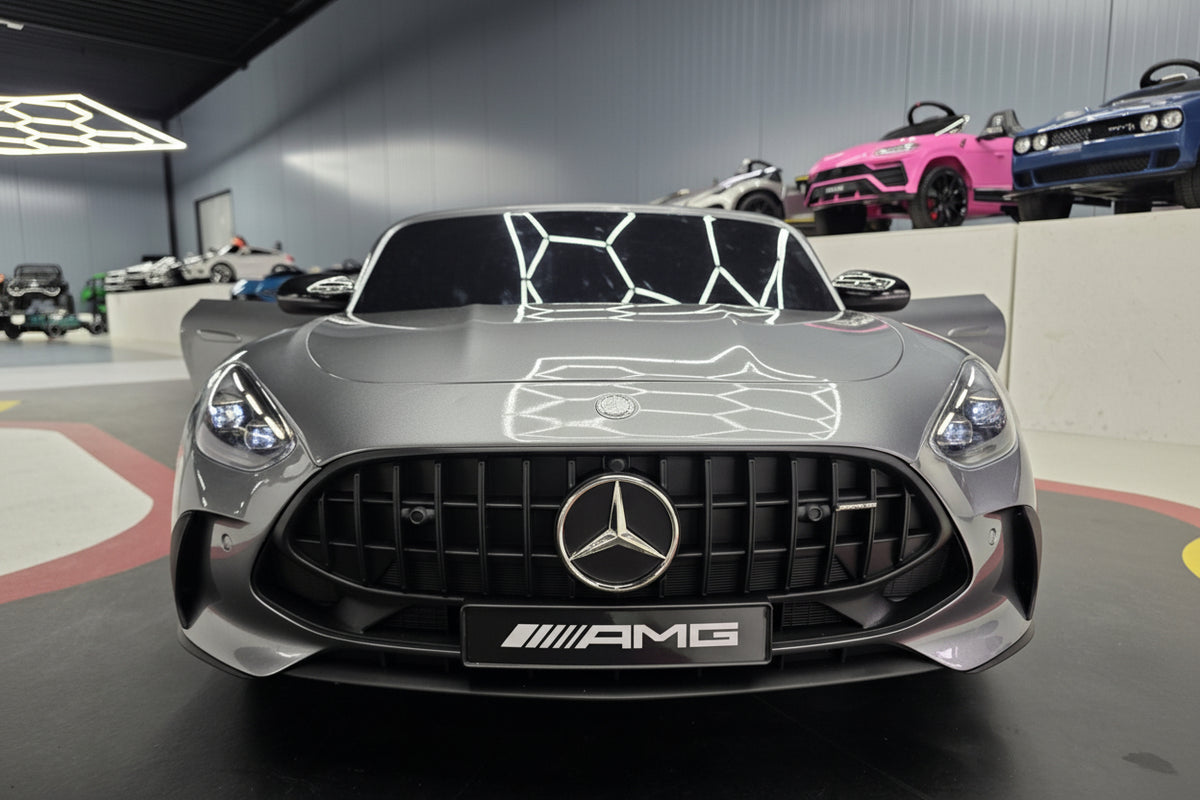 Mercedes-Benz GT63 24V electric car for kids – 2 seats, metallic grey