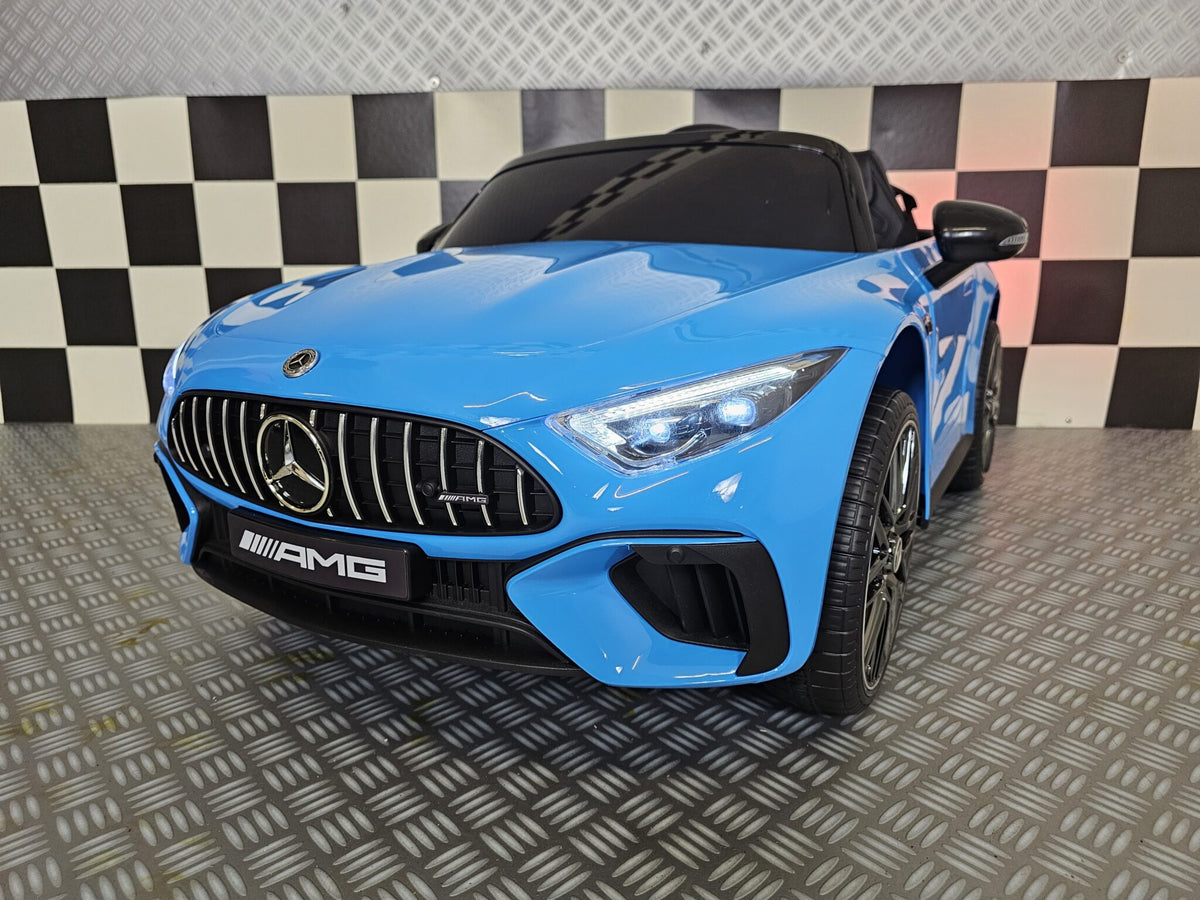 Mercedes-Benz SL63 12V electric car for kids – 1 seat, metallic blue