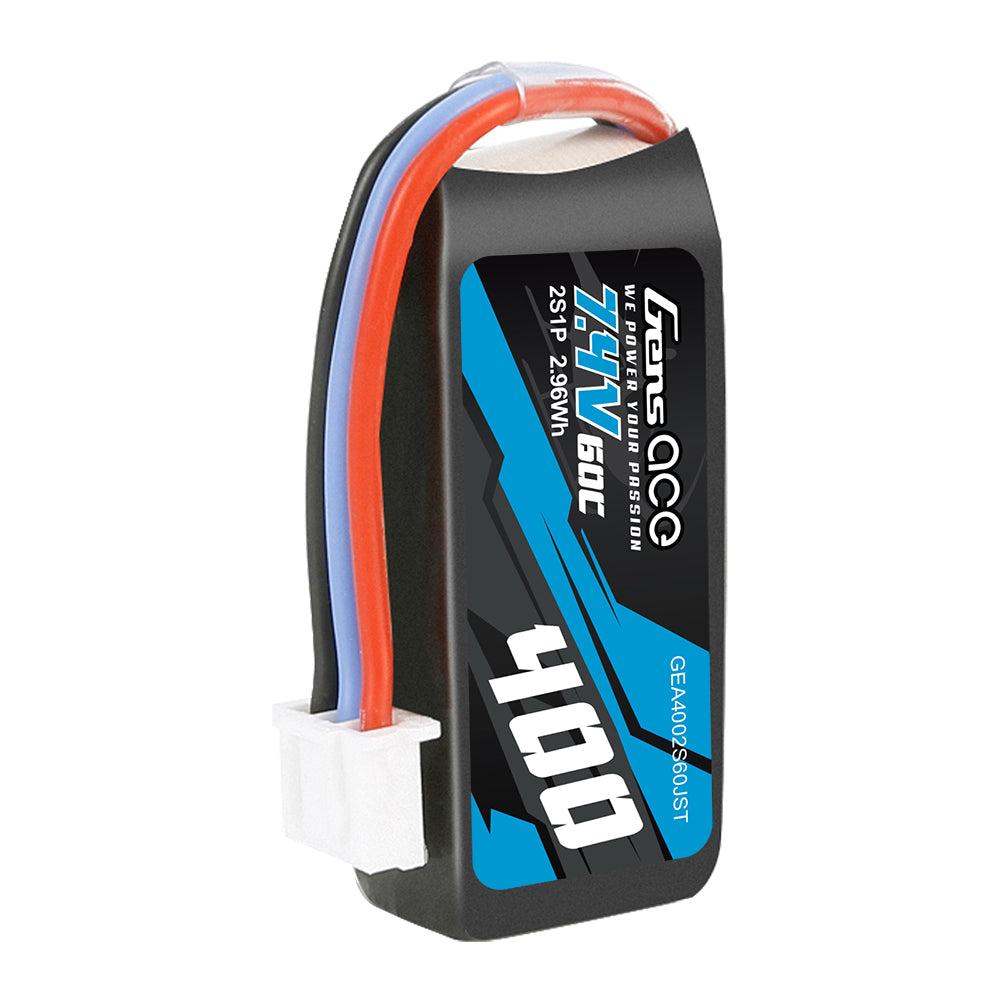 GENS ACE GE1-0400-2J-60C - Gensace Batteria LiPo 2S 7.4V-400-60CJST 41x20x13mm 20g