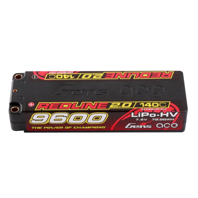 GENS ACE GEA96002S14D5 - GensAce Redline 2.0 2S HV 7.6V-140C-9600 139x47x25mm 324g