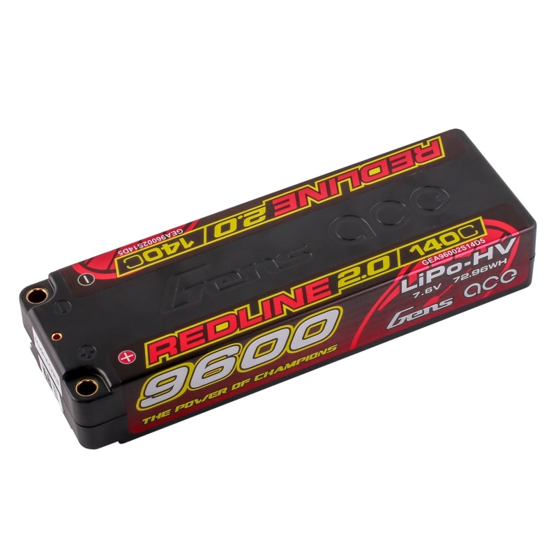 GENS ACE GEA96002S14D5 - GensAce Redline 2.0 2S HV 7.6V-140C-9600 139x47x25mm 324g