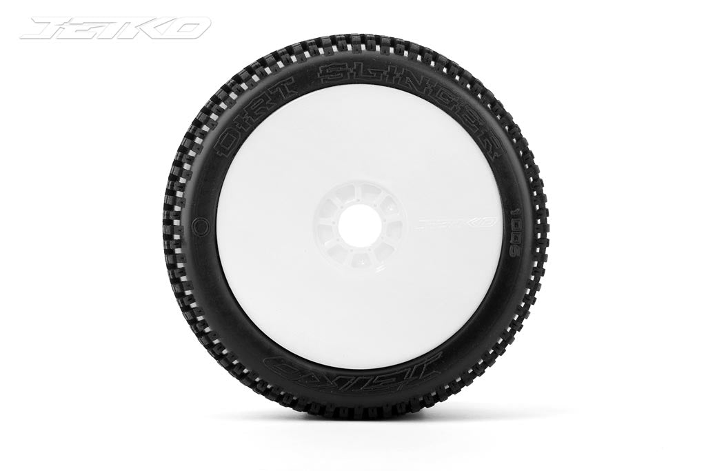 JETKO JK1005SSRW - Jetko Dirt Slinger Super Soft 1:8 Buggy Pre-glued White Revo Rims 2 pcs