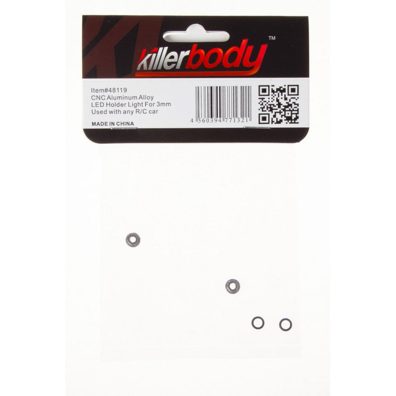 DISC.. LED Holder CNC Alloy for 3mm Light, Grey