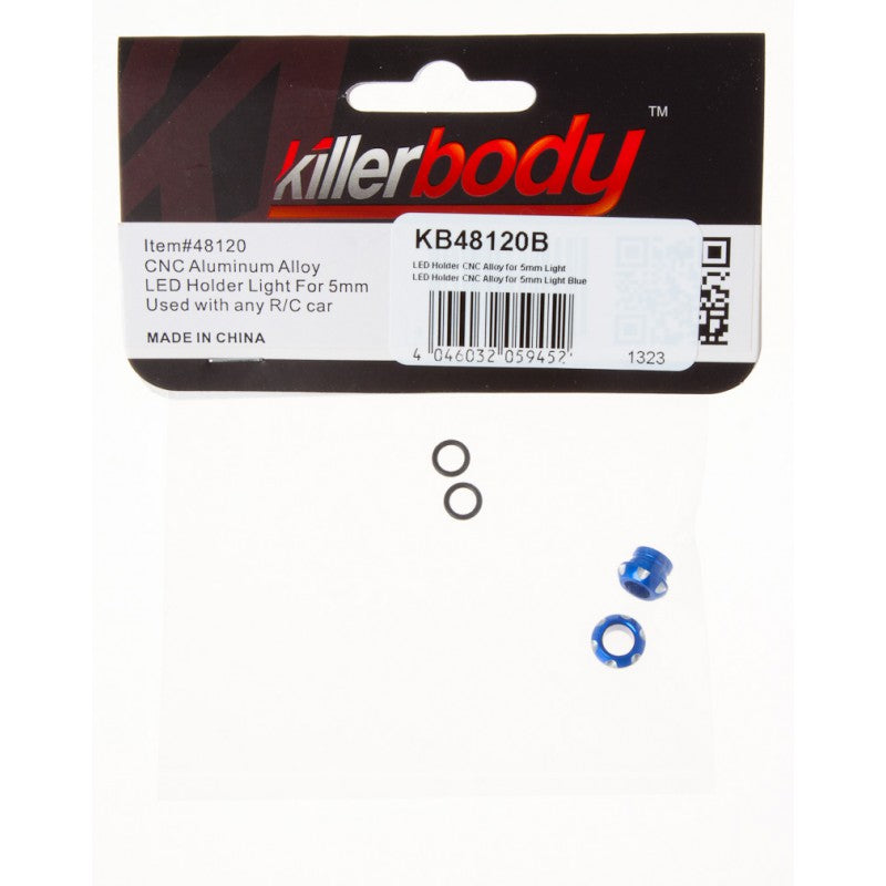 DISC.. LED Holder CNC Alloy for 5mm Light, Blue