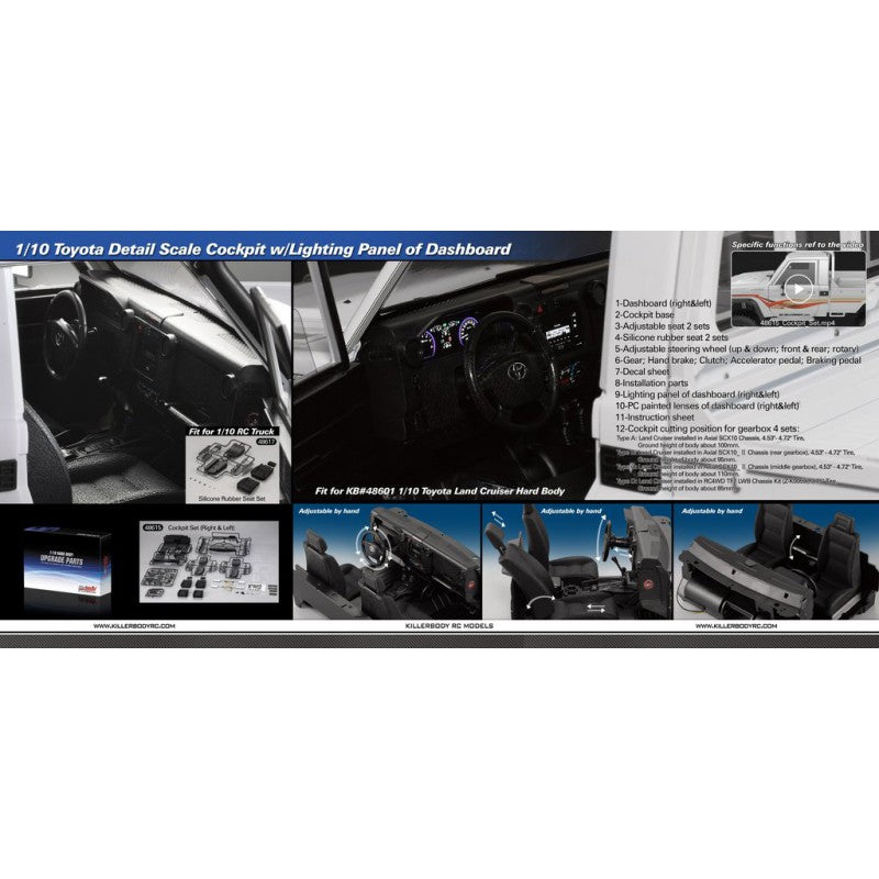 Cockpit Set Scale left/right steering LC70