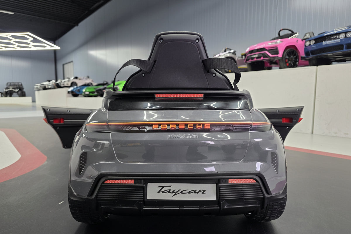Porsche Taycan 12V electric car for kids – 1 seat, grey