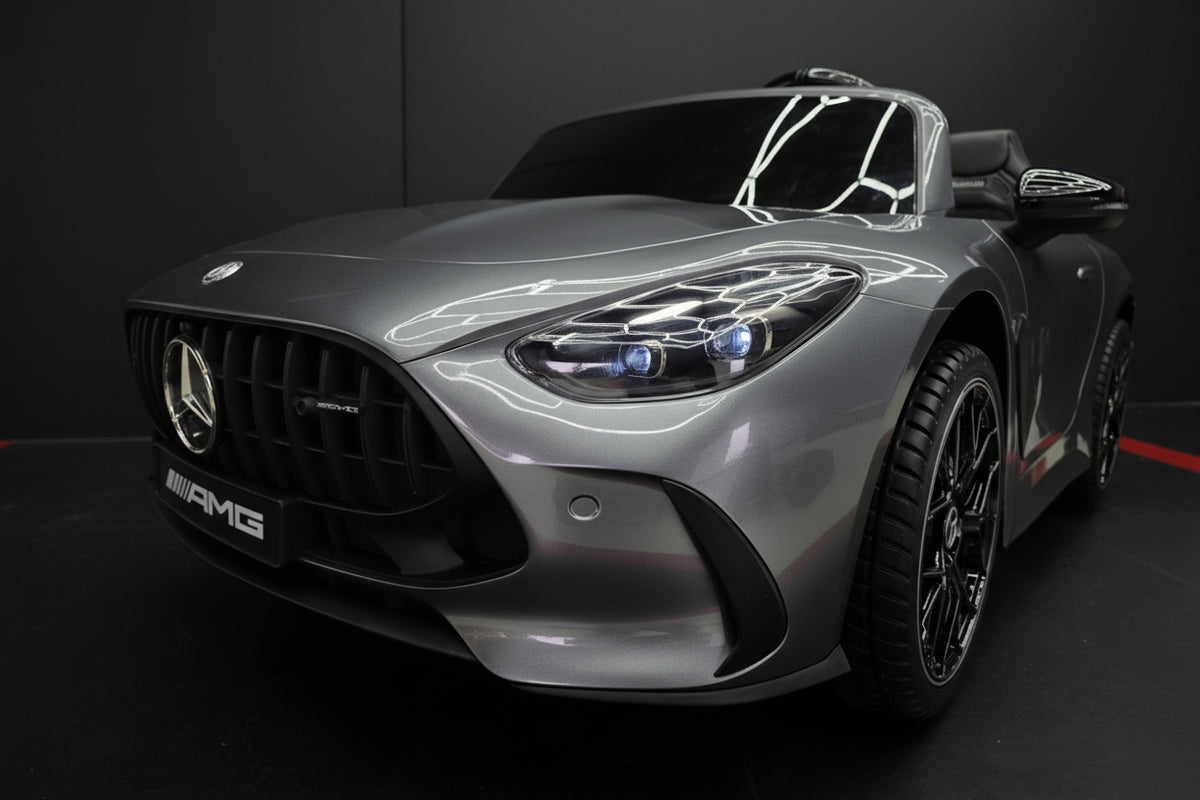 Mercedes-Benz GT63 24V electric car for kids – 2 seats, metallic grey