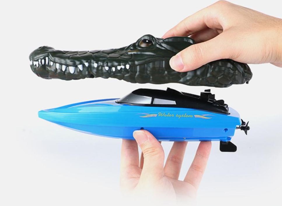 Remote-controlled crocodile boat - scare the life out of your family!