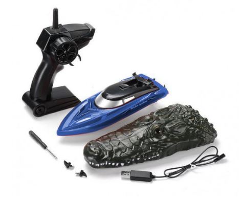 Remote-controlled crocodile boat - scare the life out of your family!