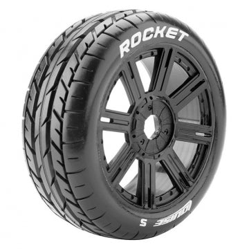 Louise RC World L-T3190SB - Tire & Wheel B-ROCKET 1/8 Buggy Soft Black (2)