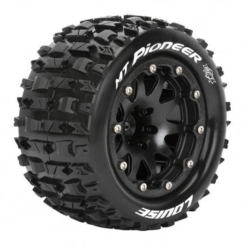Louise RC World LT3308SBH - Däck & Fälg MT-PIONEER 1/10 Svart Beadlock (1/2) Soft MFT