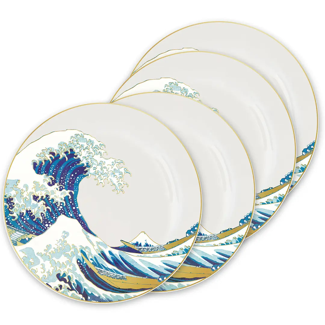 Set of 4 plates The Great Wave of Kanagawa