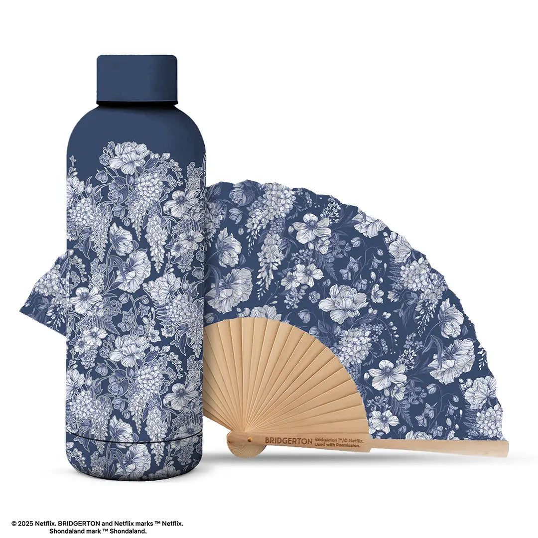 Insulated bottle and fan set - Wisteria - Bridgerton