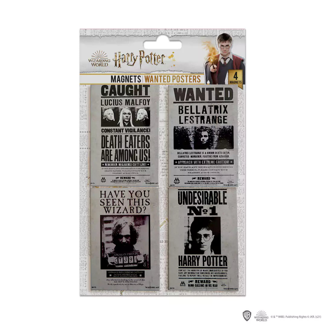 Set of 4 Wanted Magnets - Harry Potter