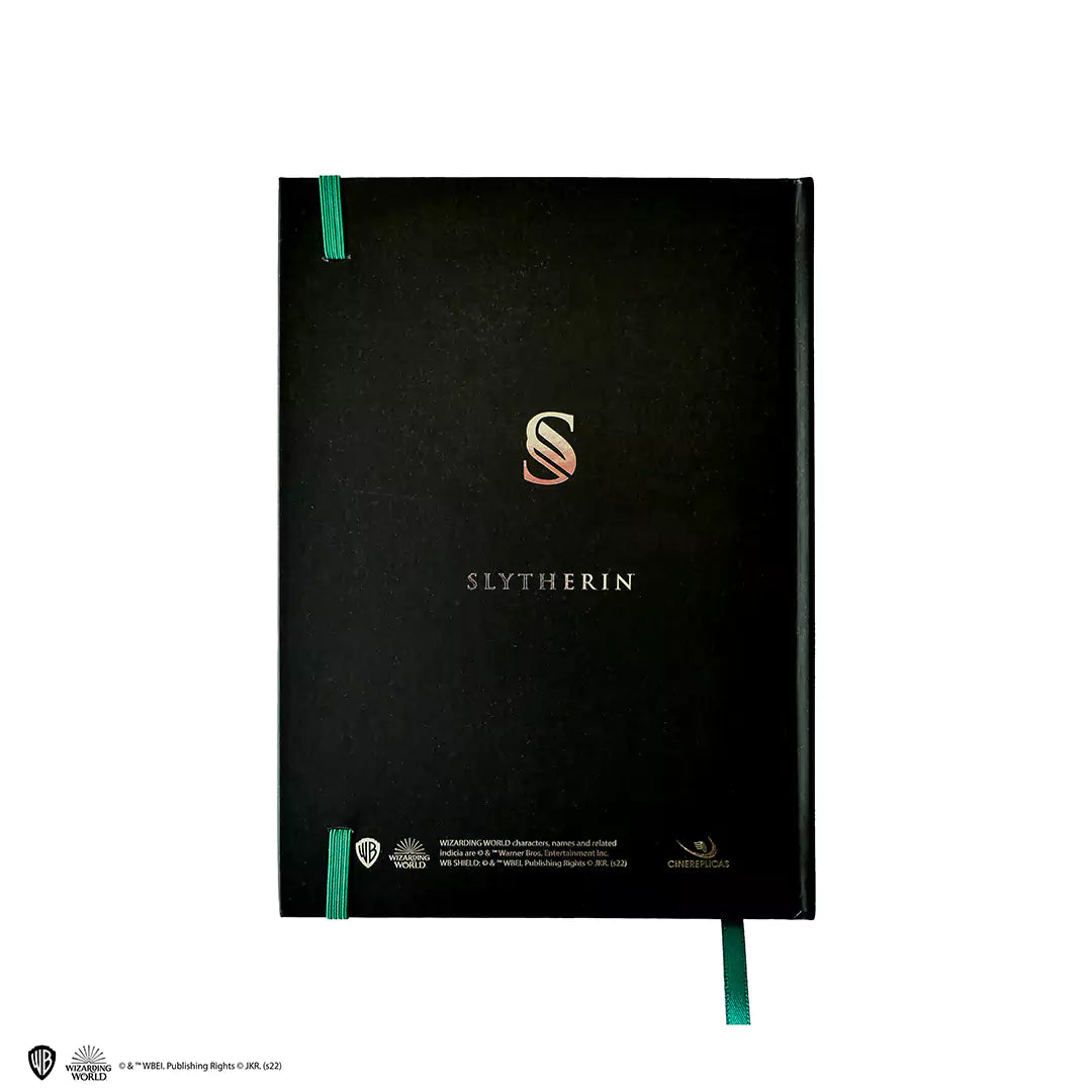 Hard cover notebook and bookmark - Slytherin crest