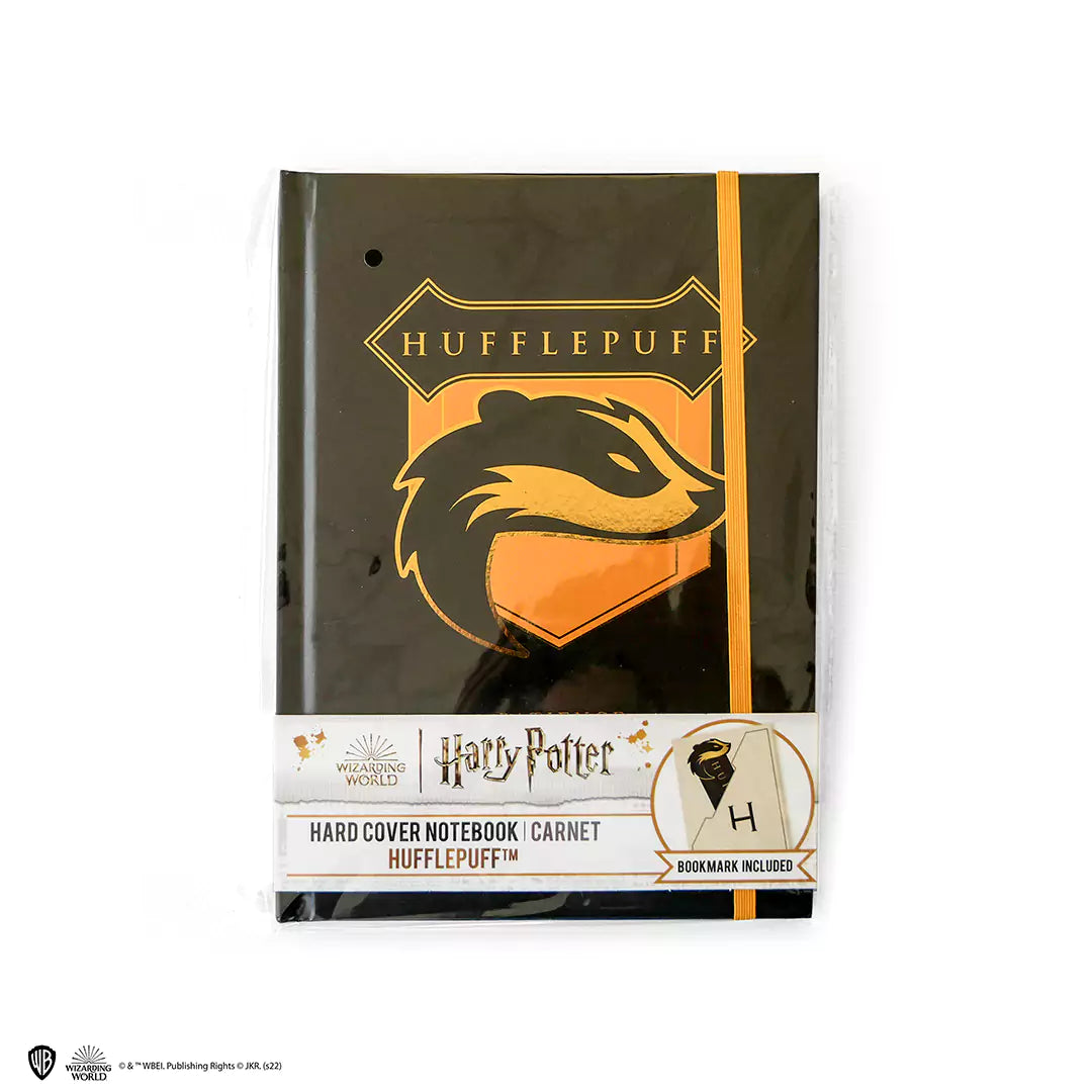 Hard cover notebook and bookmark - Hufflepuff crest