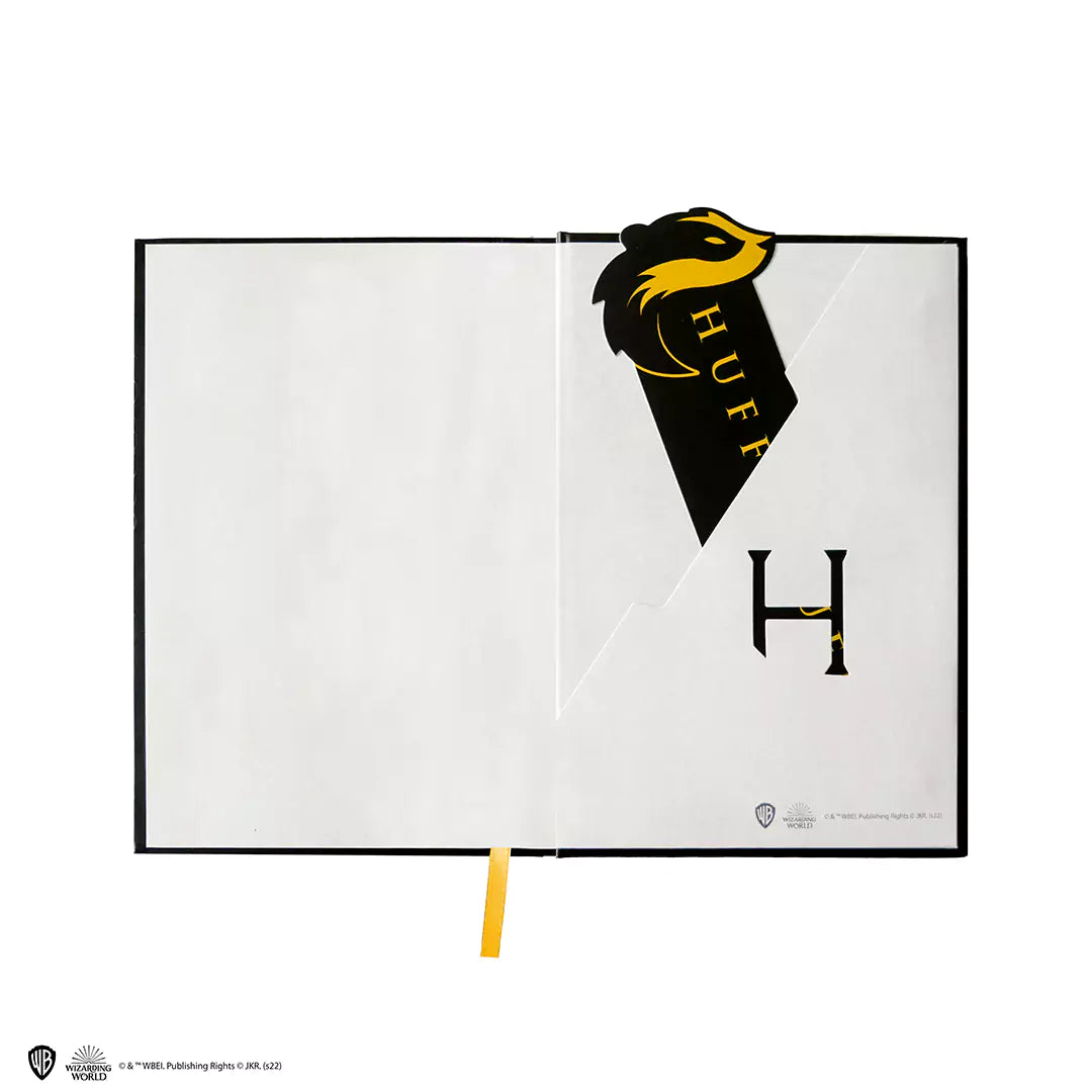Hard cover notebook and bookmark - Hufflepuff crest