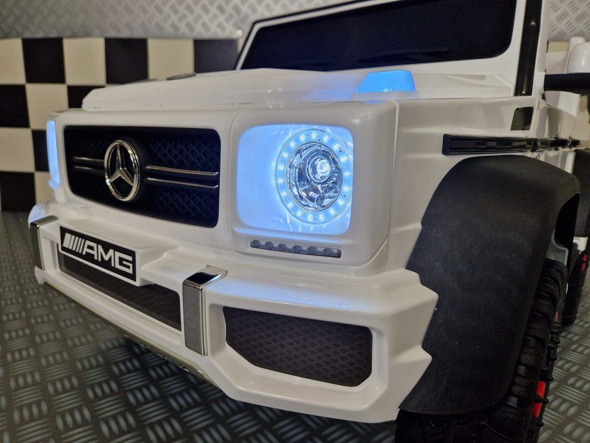 Kids' car Mercedes G63 6x6 AMG for 1 person in white