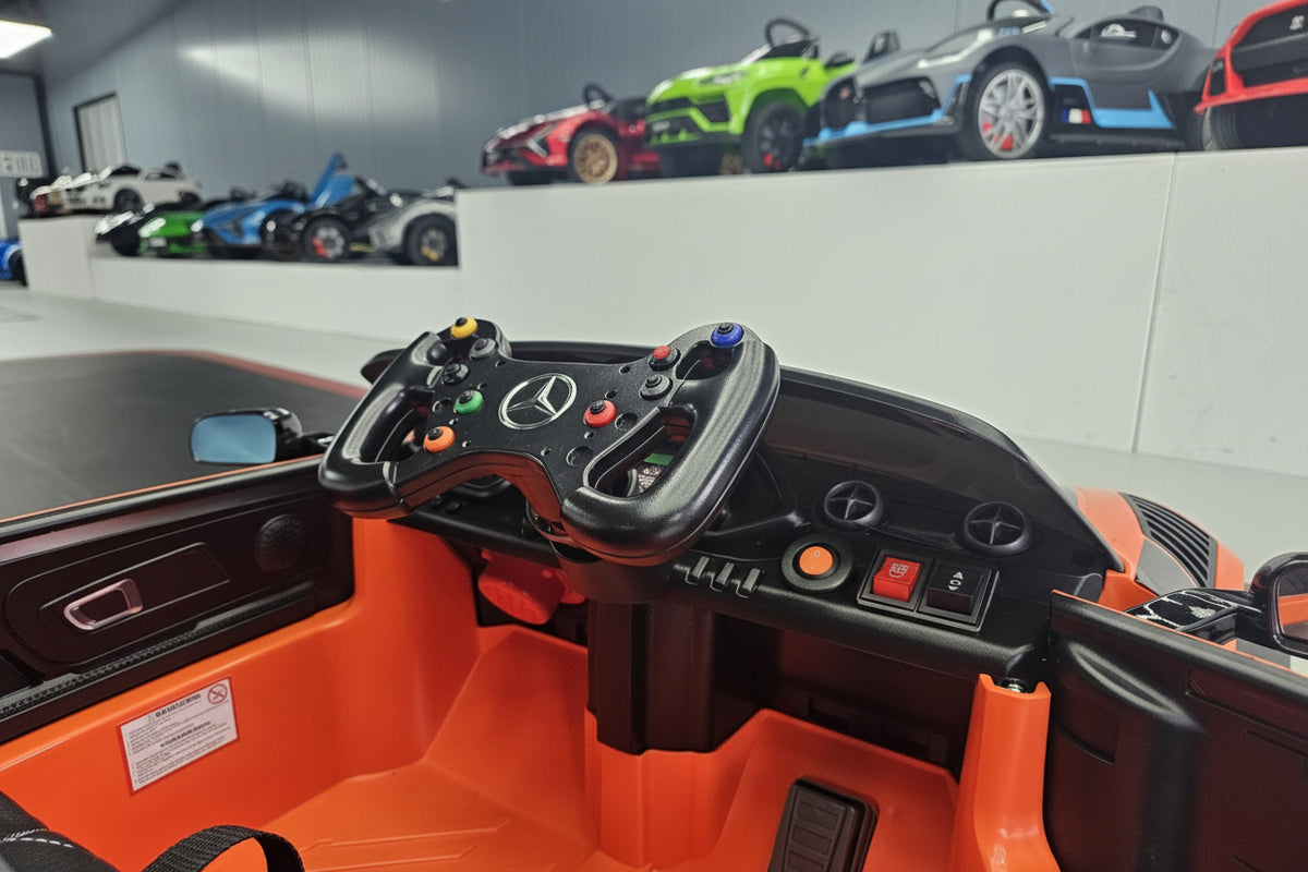 Mercedes-Benz GT3 AMG 12V electric car for kids – 1 seat, orange