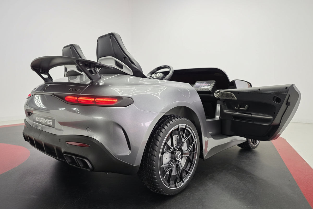 Mercedes-Benz GT63 24V electric car for kids – 2 seats, metallic grey