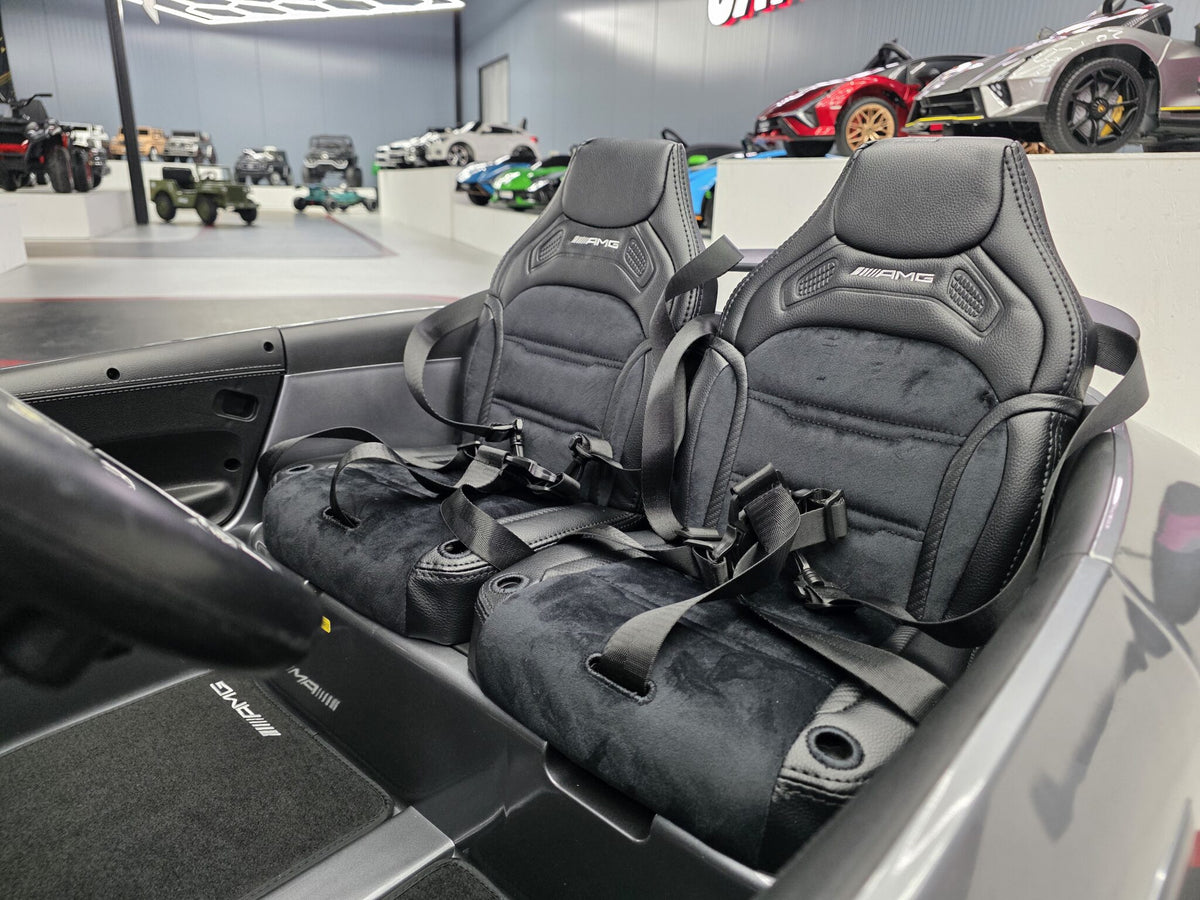 Mercedes-Benz GT63 24V electric car for kids – 2 seats, metallic grey