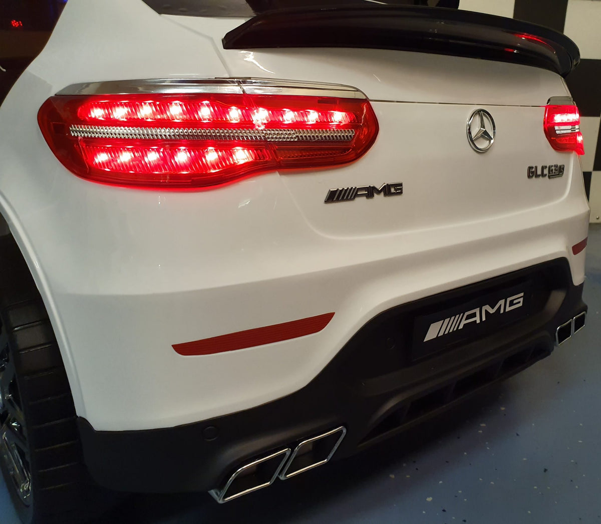Mercedes-Benz GLC 63 AMG 12V electric car for kids – white