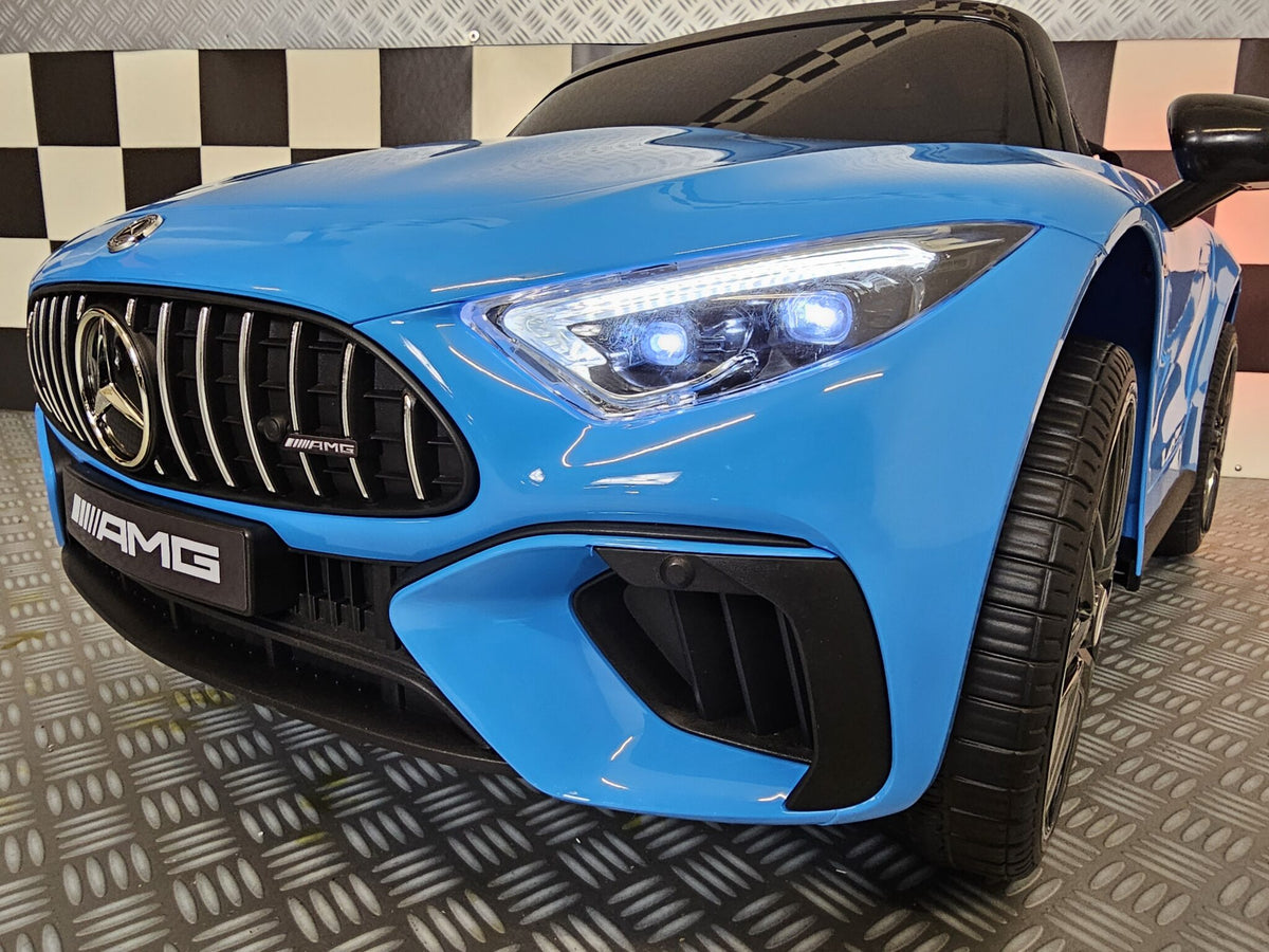 Mercedes-Benz SL63 12V electric car for kids – 1 seat, metallic blue