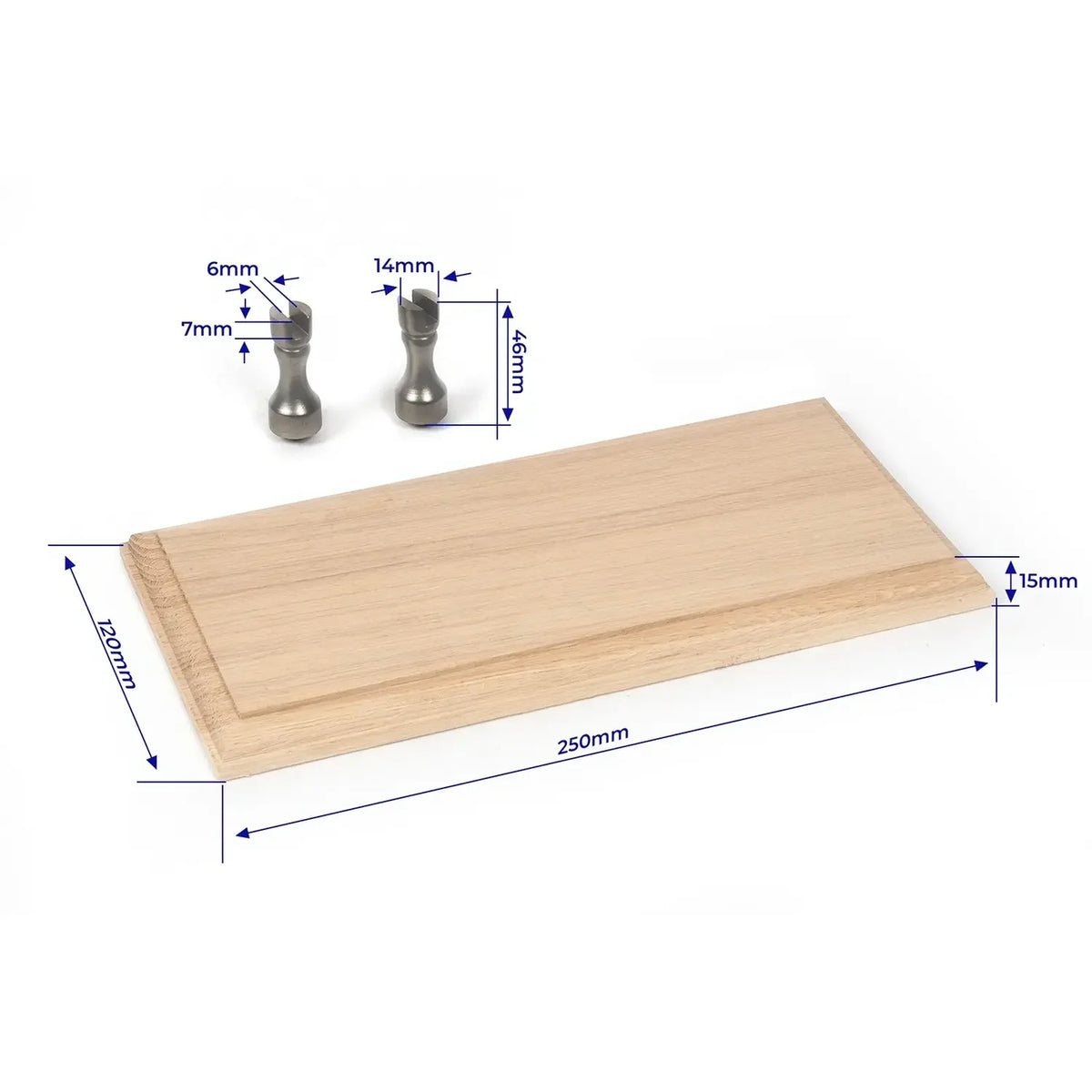 OcCre Display Base 250x120mm Solid Oak w/ Metal Support