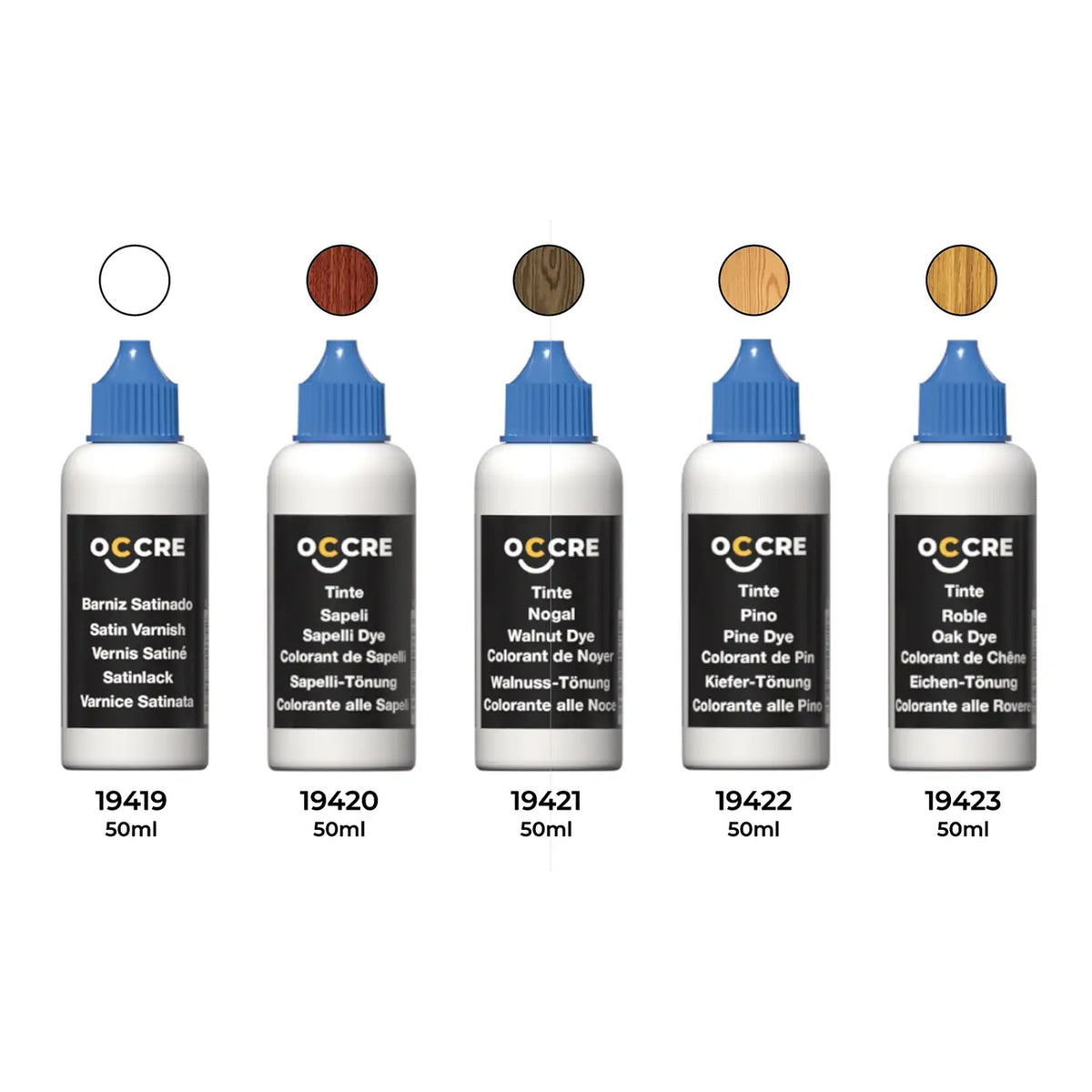 OcCre Paint Set 5 Bottles Stains and Varnish