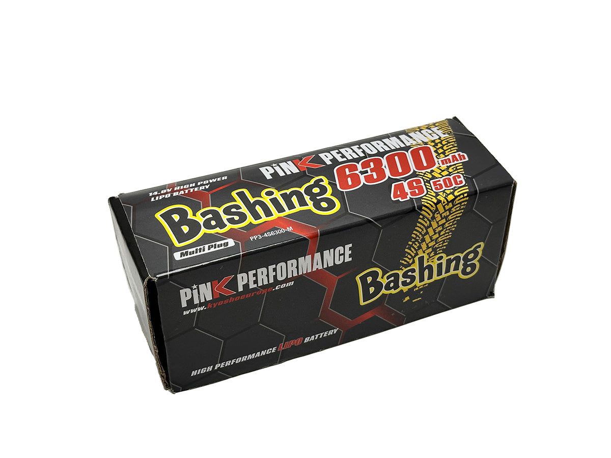 PINK PERFORMANCE PP3-4S6300-M - Pink Bashing LiPo 4S 14.8V-6300-50C Multi 139x47x49mm 600g