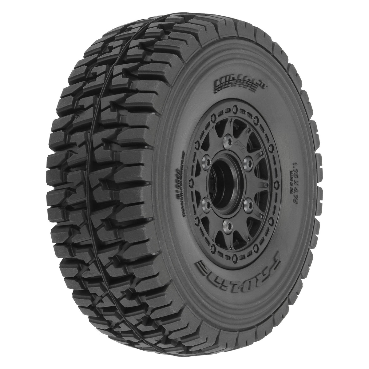 Mirage TT 2.2"/3.0" BELTED SC Tires Mounted on Raid Black 6x30 Removable Hex (12mm & 14mm) Wheels (2)