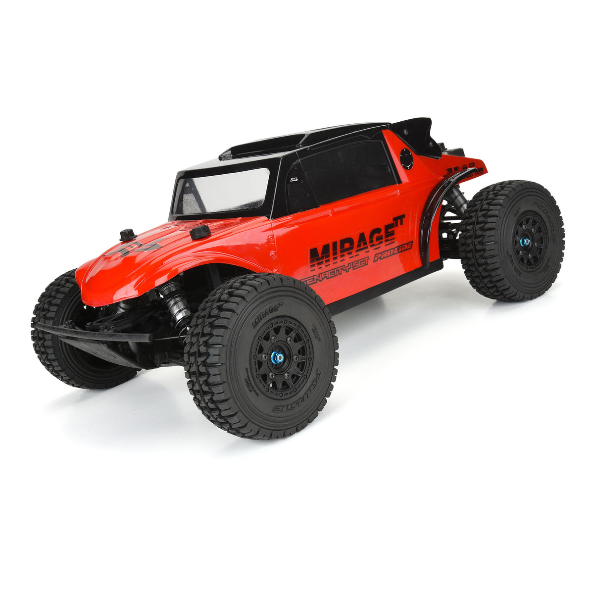 Mirage TT 2.2"/3.0" BELTED SC Tires Mounted on Raid Black 6x30 Removable Hex (12mm & 14mm) Wheels (2)