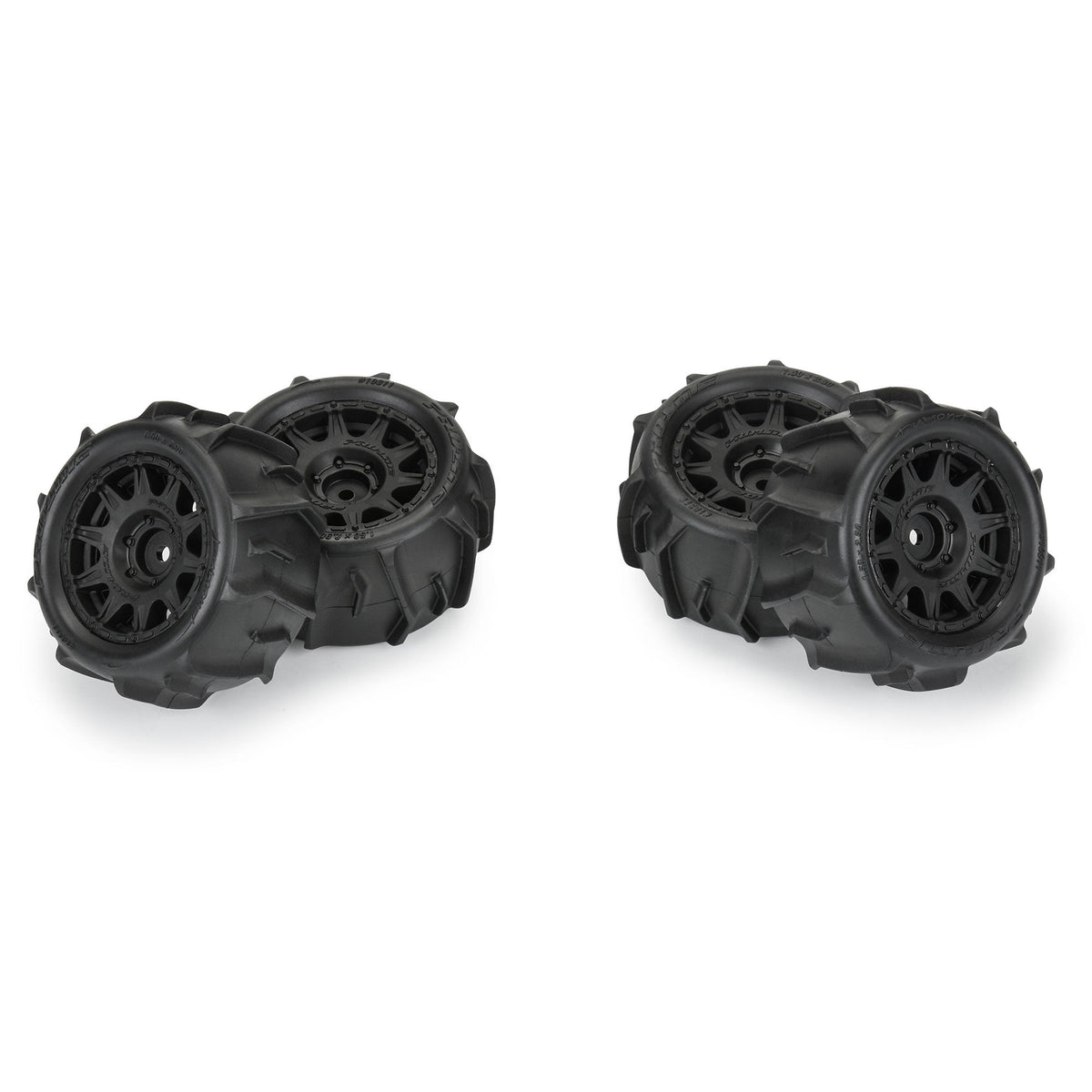Dumont F/R Tires Mounted 12mm Hex Black Raid (4) for Arrma Granite Grom