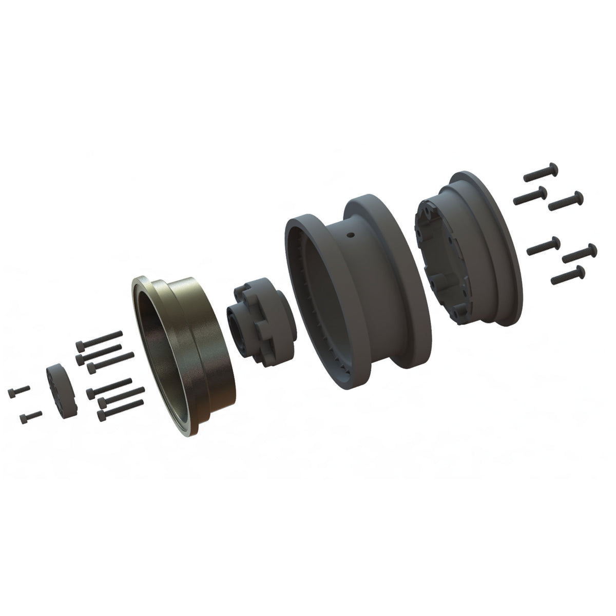 Black Rhino Armory Gunmetal 2.9" Aluminum Dual Offset (+5/+10) Wheels for Axial SCX6