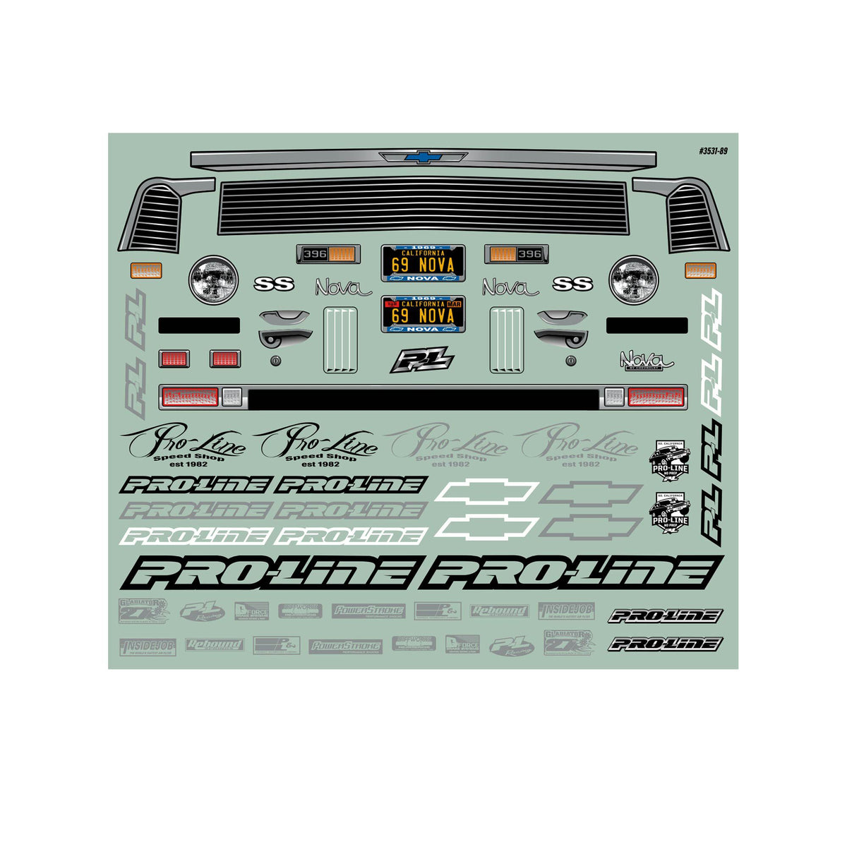 1969 Chevy Nova Clear Body: 22S/Slash 2wd Drag Car