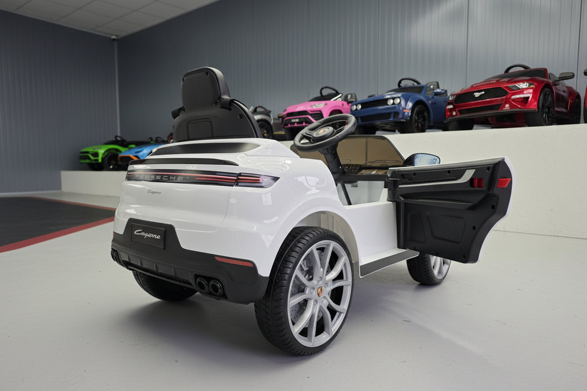 Porsche Cayenne 12V electric car for kids – 1 seat, white